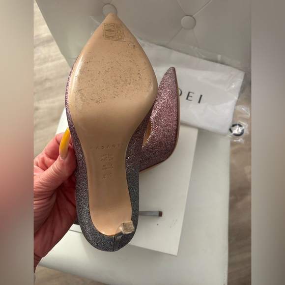 Authentic Casadei Blade Glitter Pink and Silver Heels-Retails for $995 - Picture 9 of 9
